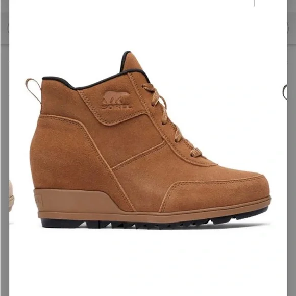 SOREL EVIE SPORT LACE WEDGE WATERPROOF BOOT color :Welvet Tan - Picture 4 of 6